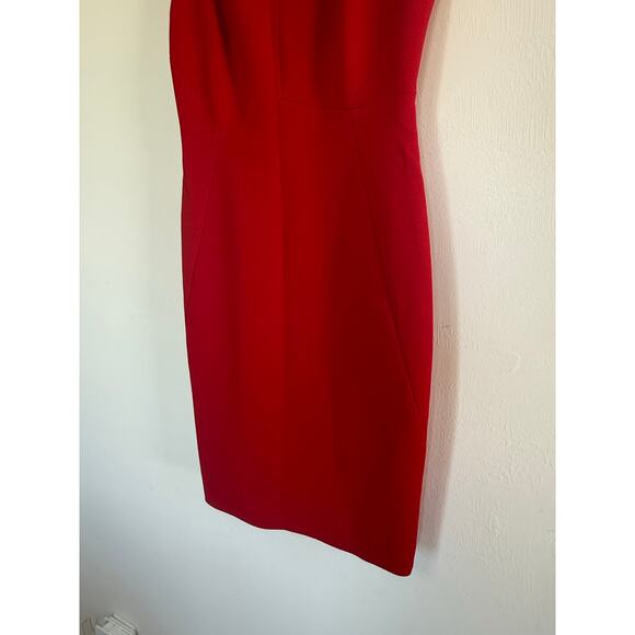 CLASSIQUES ENTIER bright cherry red sleeveless sheath knee length dress - Picture 3 of 8